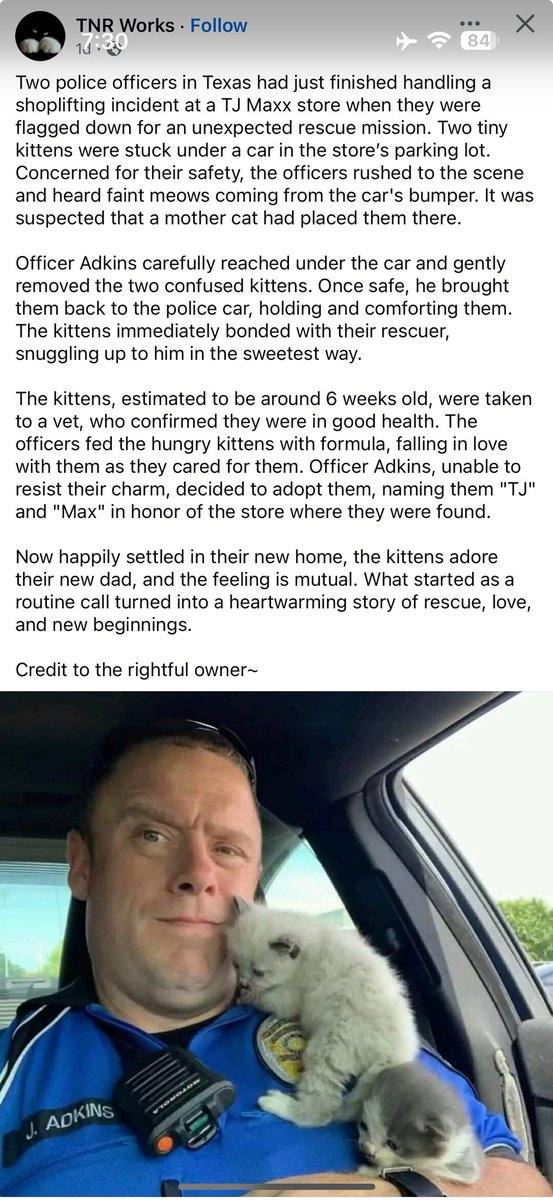 What is better than our brave #Police rescuing and adopting #Kittens.