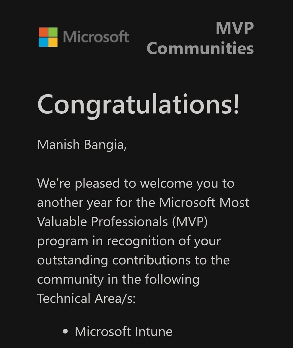 Feeling honoured to be awarded as Microsoft MVP for the fourth consecutive year. Thanks to Microsoft and the community.

mvp.microsoft.com/en-US/mvp/prof…