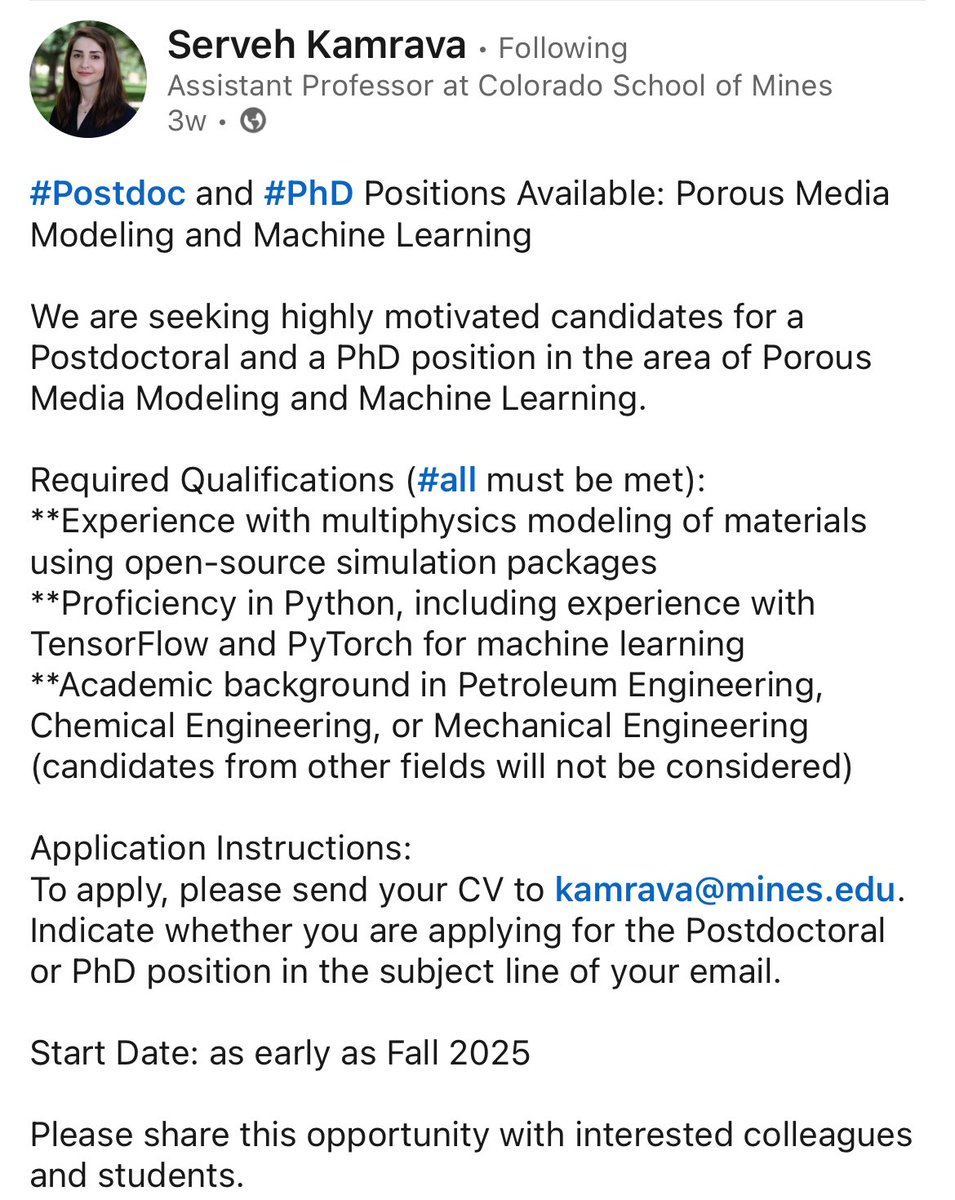 PhD and postdoctoral opportunities in porous modeling and machine learning