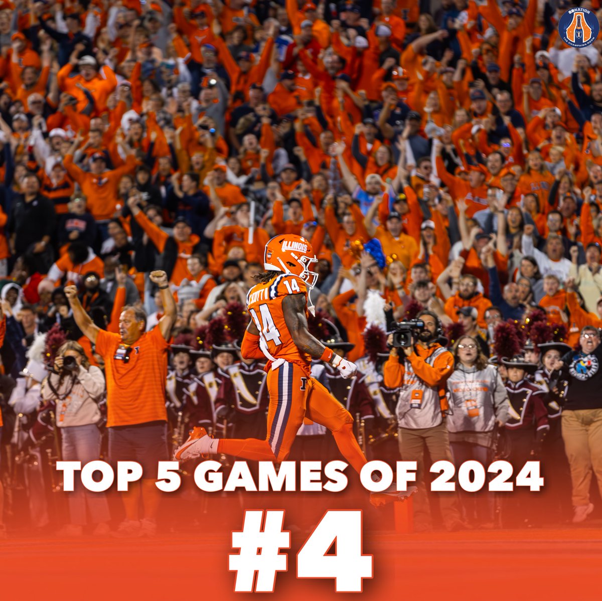 Champaign_Room's tweet image. TCR’s Top 5 Games of 2024: No. 4 vs. Kansas
Illinois had revenge on its mind on a warm September night. Xavier Scott had a game to remember and the Illini faithful rushed the field after picking up a big time early season win.
🎥- FOX