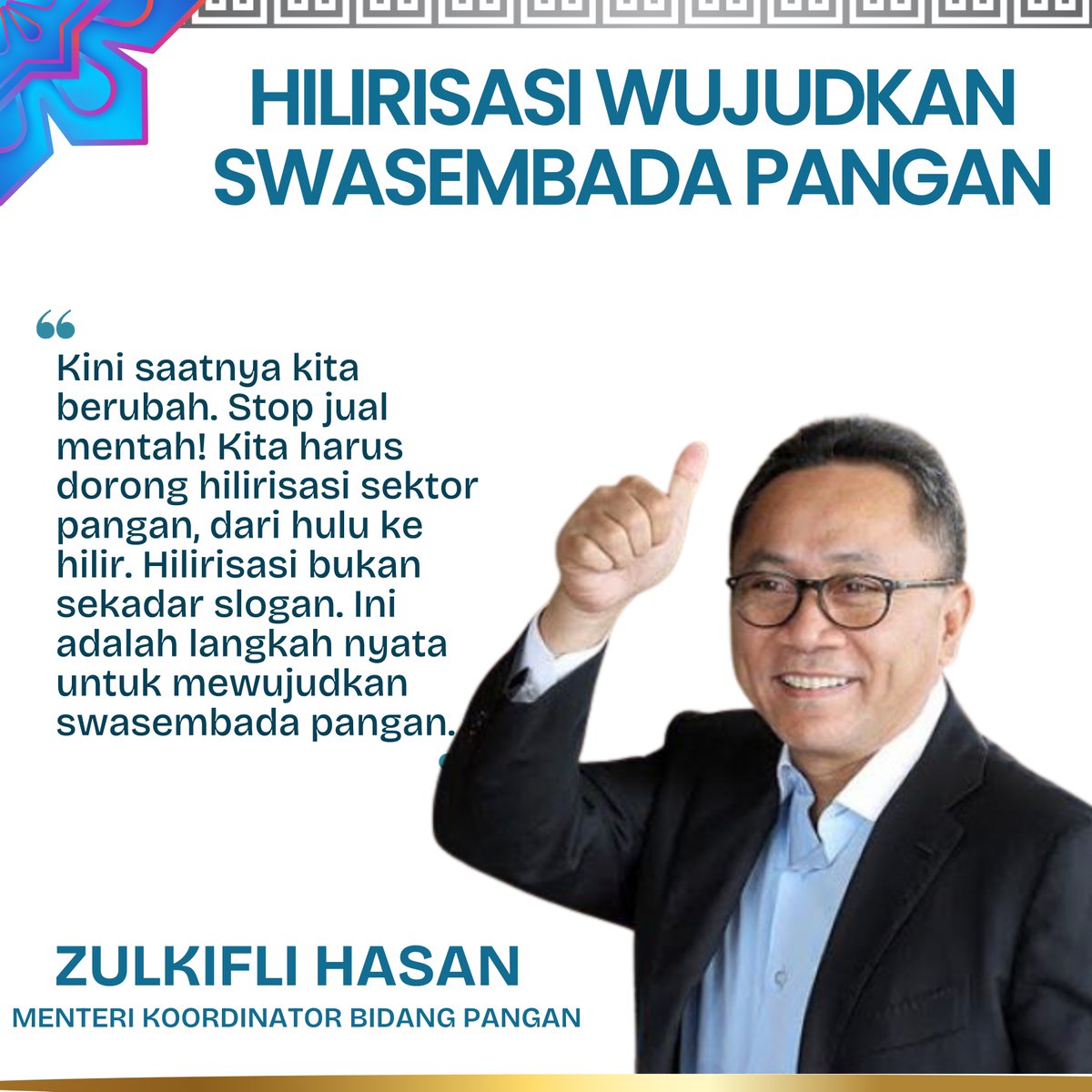 zonadamaii's tweet photo. Hilirisasi wujudkan swasembada pangan
#SwasembadaPangan
#VisiPresidenPrabowo
#Importir
#IndonesiaEmas2045 https://t.co/WxWcKeWWbB