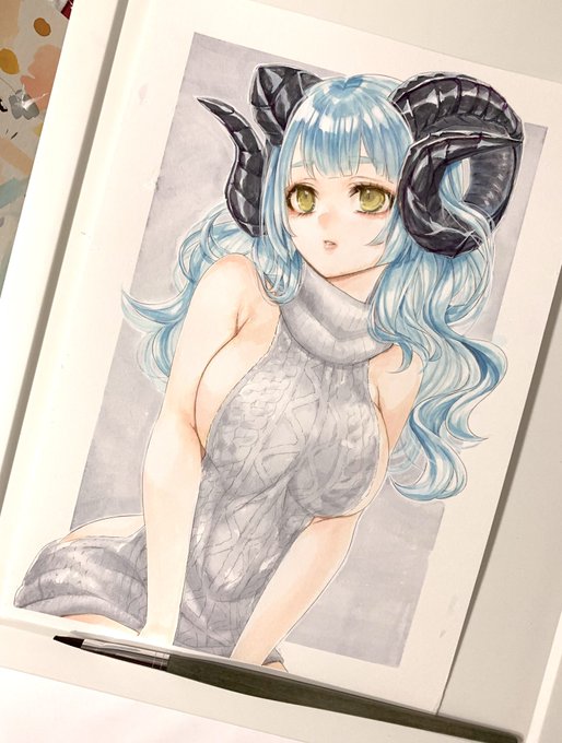 どうていをころす角(物理) #アナログイラスト