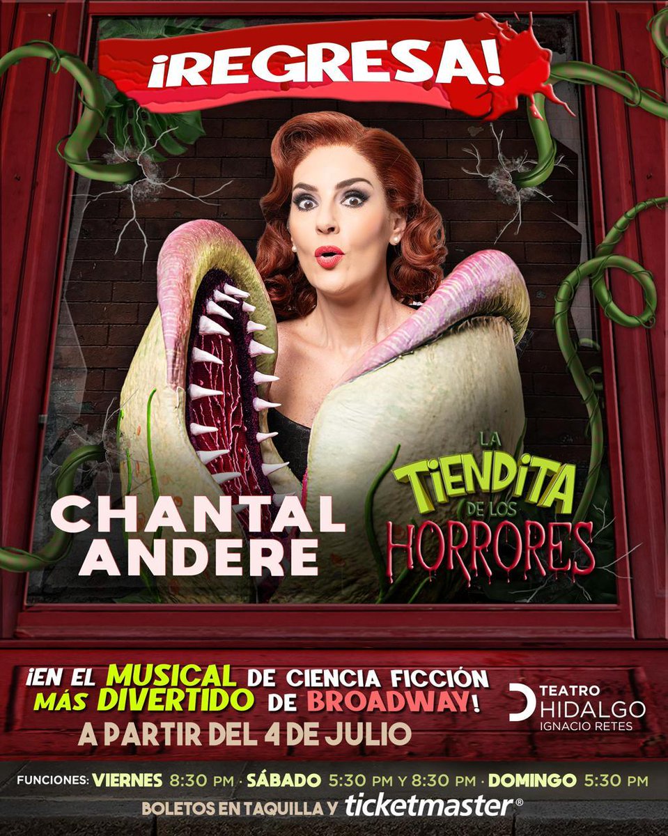 Te invitamos al teatro con un acompañante. 

¡Ven a disfrutar del regreso de @chantalandere a #LaCasitadelosHorrores este sábado 17:30 en Teatro Hidalgo!
 
Participa citando este mensaje con un “Yo quiero”, tenemos 20 pases dobles.