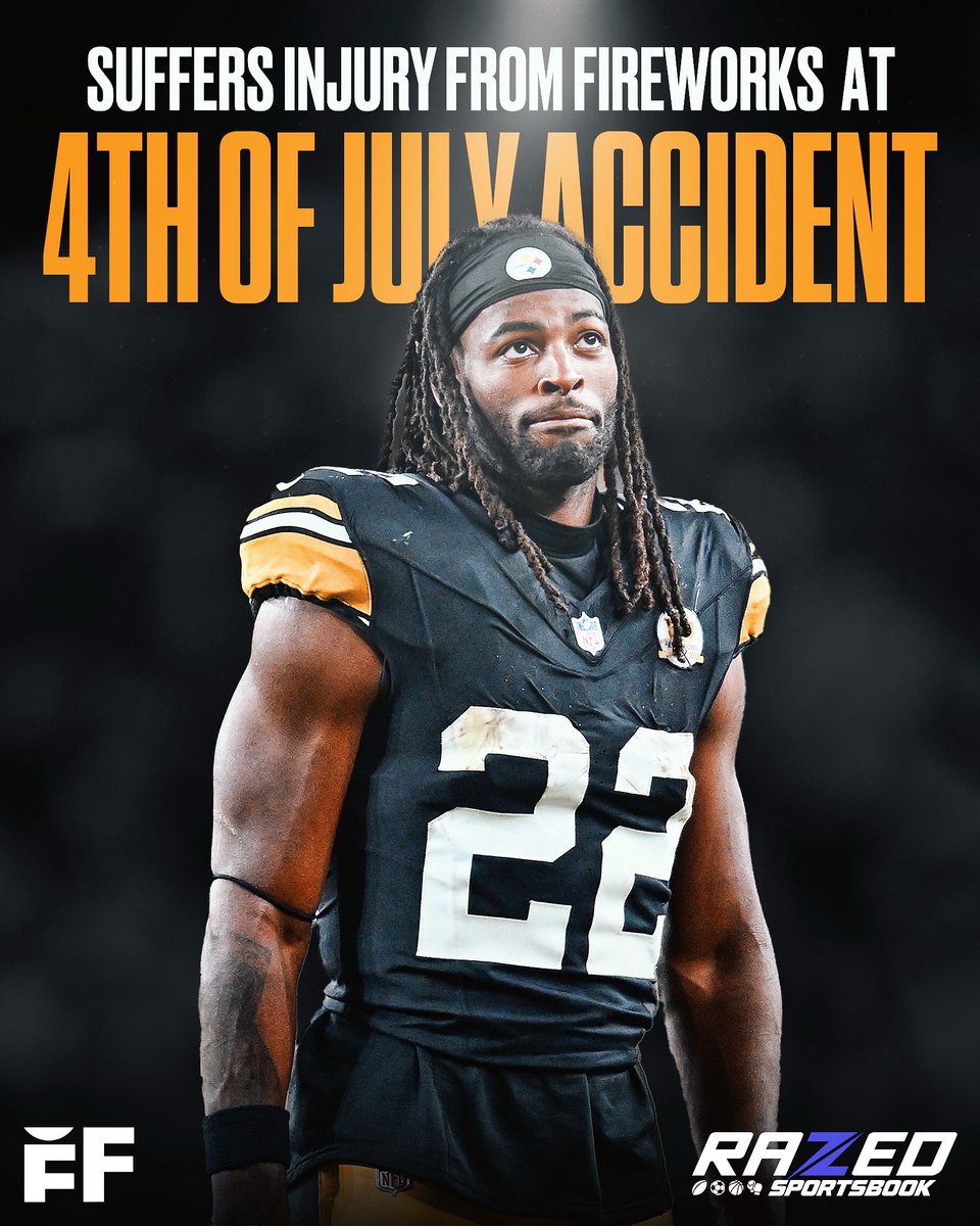 BREAKING: Chargers RB Najee Harris was injured during a July 4th event where a fireworks mishap resulted in a superficial injury to his eye, but is expected to be cleared for the start of the season.