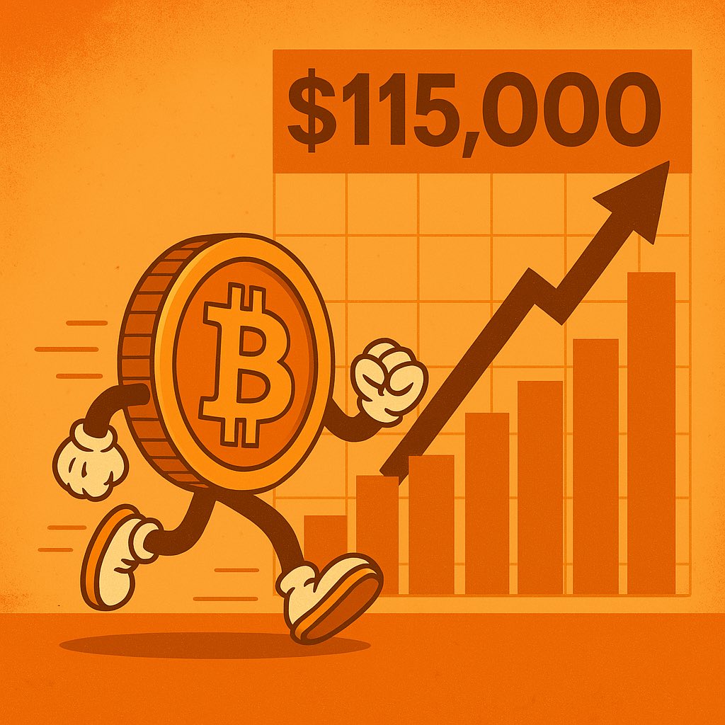 CubeCoinCrypto's tweet image. 🚀 Bitcoin breaks out! $BTC charging toward $115K like a beast in orange armor ⚡🧡  
HODL tight—next stop: the moon 🌕📈 #CryptoRun #BTC115K #Bitcoin