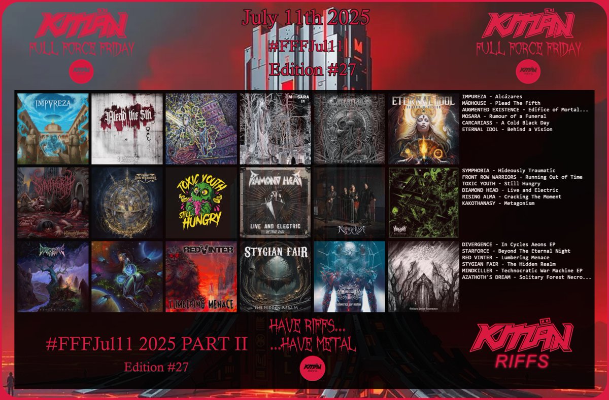 FULL FORCE FRIDAY:⚔️July 11th, 2025💠⚔️

"We sail through endless skies, Stars shine like eyes, The black night sighs, The moon in silver trees…."💠

📢36 for the Walls of Deth!➡️As we travel the universe….Have Riffs, Have Metal! 💠

#FFFJul11 Comment and RT.🤘👹🤘#KMäN
