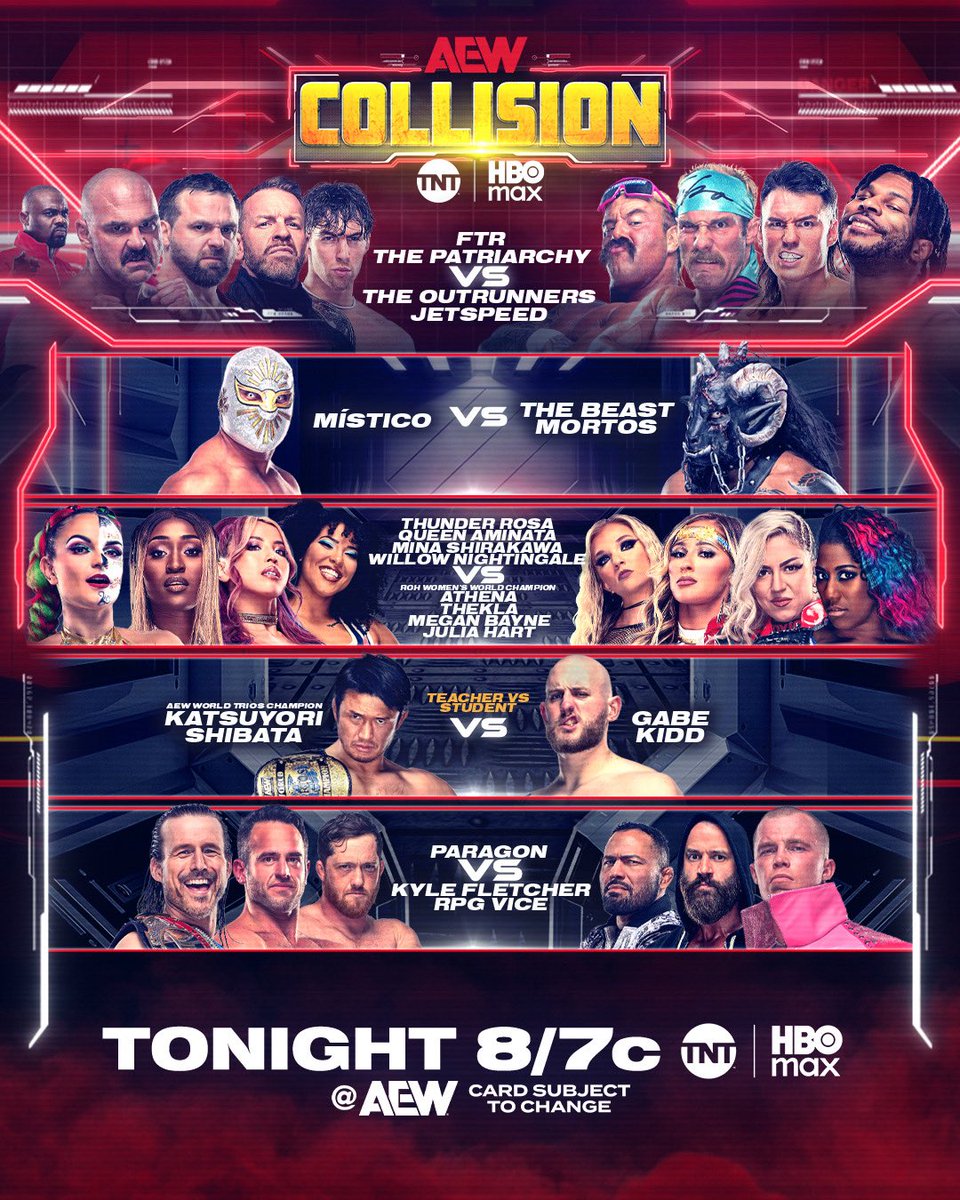 COUSIN BEEF (@beeftcb) on Twitter photo We are just a 2-days away from #AEWAllInTexas, and #AEWCollision is LIVE from Garland, TX for a Special Thursday Night episode starting at 8ET / 7CT on TNT and Streaming on MAX, TONIGHT!
<a href="/AEW/">All Elite Wrestling</a> <a href="/StreamOnMax/">Actually HBO Max</a> <a href="/tntdrama/">TNT Drama</a>
BEEFS ALL IN AND GONNA BE GLUED TO THE SCREEN!!! TUNE IN!!! We are just a 2-days away from #AEWAllInTexas, and #AEWCollision is LIVE from Garland, TX for a Special Thursday Night episode starting at 8ET / 7CT on TNT and Streaming on MAX, TONIGHT!
<a href="/AEW/">All Elite Wrestling</a> <a href="/StreamOnMax/">Actually HBO Max</a> <a href="/tntdrama/">TNT Drama</a>
BEEFS ALL IN AND GONNA BE GLUED TO THE SCREEN!!! TUNE IN!!!
