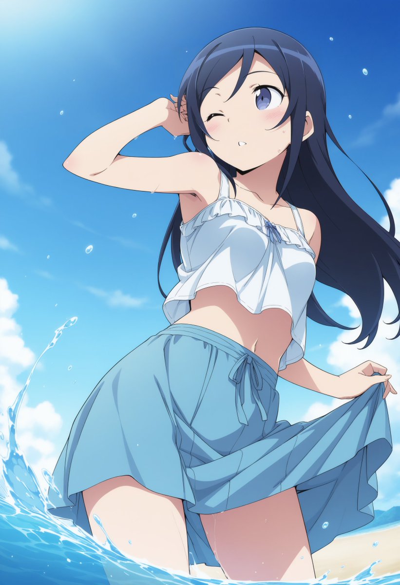 海で服濡らしたくないあやせ #AIイラスト #新垣あやせ #俺の妹がこんなに可愛いわけがない https://t.co/GrB4gxND5H