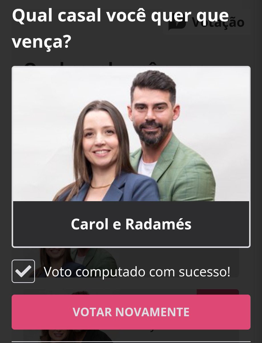 MutiroesFurlan's tweet image. NÃO TEM NADA GANHO, INTENSIFIQUEM OS SEUS VOTOOOS !!!
r7.com/powercouple
👆🏼
* votem em Carol e Radamés *