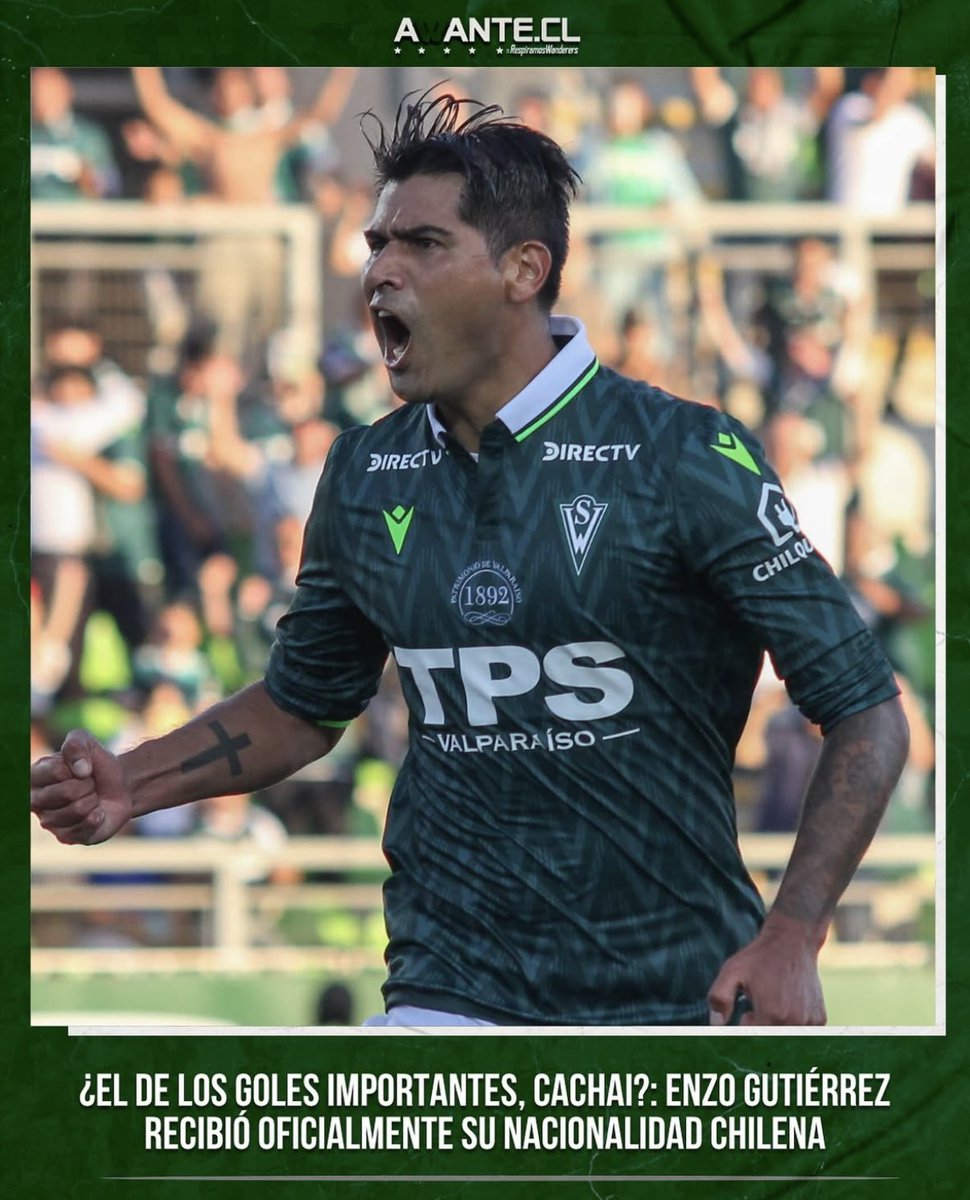 AwanteCL's tweet photo. #Noticias • EXCLUSIVO: EL PRINCIPE ES CHILENO 🇨🇱

Enzo Gutiérrez ha recibido oficialmente su carta de nacionalización, algo que venía esperando hace algún tiempo para poder sumarse como refuerzo de Santiago Wanderers. https://t.co/NT0w6gKtRr