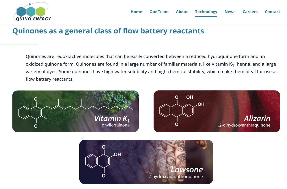 KeithDPatch's tweet image. Anybody know if Quino Energy&apos;s @quinoenergy aqueous redox  flow battery organic reactant #quinones are similar/the same as in the bankrupt @LockheedMartin #GridStar flow batteries?
#FlowBattery #FlowBatteries #LDES #hydroquinone #quinone