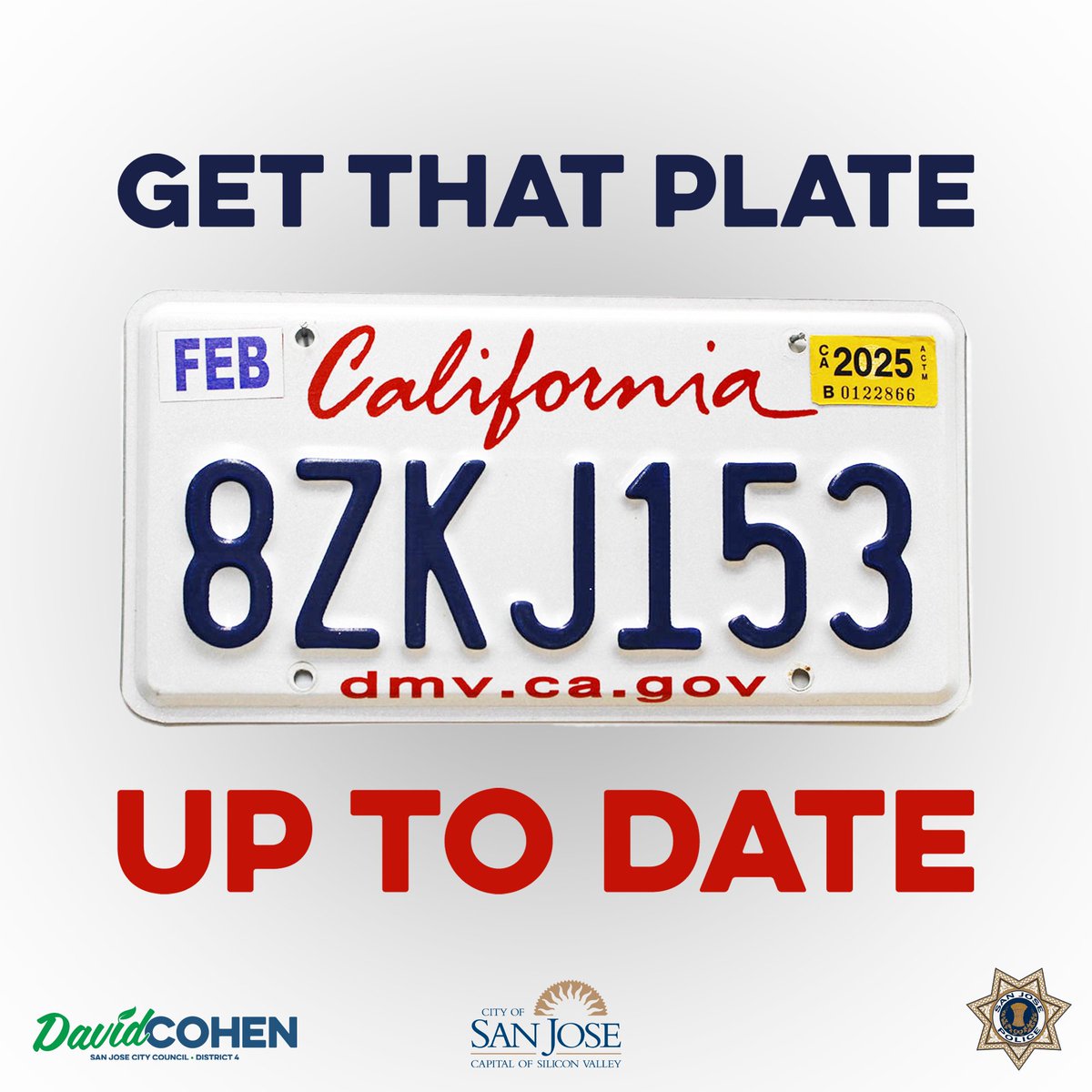 Starting Aug 17, San José will begin towing vehicles with registration expired over 6 months—no warning needed.

Over 4,200 unregistered cars are impacting safety and cleanliness. Registration helps fund road repairs, transit, and more…

dmv.ca.gov