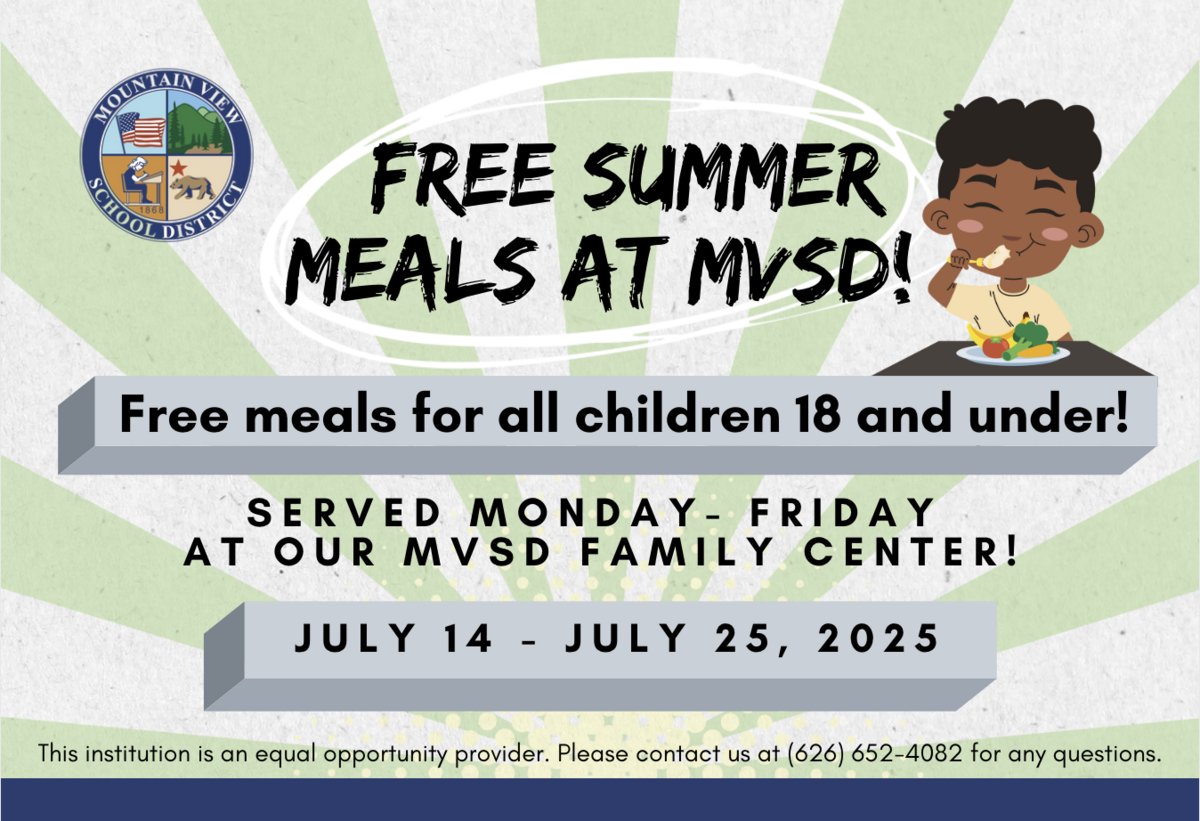 Mountain View SD (@mtviewschools) on Twitter photo ๐ Family Center Free Summer Meals - Mon, 7/14 to Fri, 7/25 โ All 18 and Under Are Welcome! psqr.io/g_D2tr33Ld via <a href="/ParentSquare/">ParentSquare</a> ๐ Family Center Free Summer Meals - Mon, 7/14 to Fri, 7/25 โ All 18 and Under Are Welcome! psqr.io/g_D2tr33Ld via <a href="/ParentSquare/">ParentSquare</a>