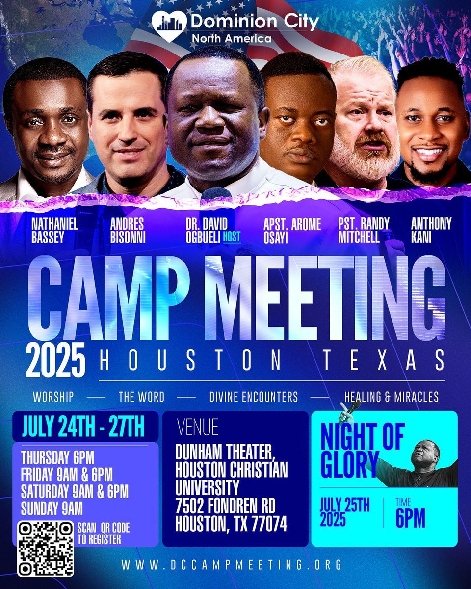 stanleyejelue's tweet photo. Join us in Houston Texas on the 24th to 27th July for a transformational time as we gather for the #US 🇺🇸 Camp Meeting! https://t.co/sjeWUTBzyh