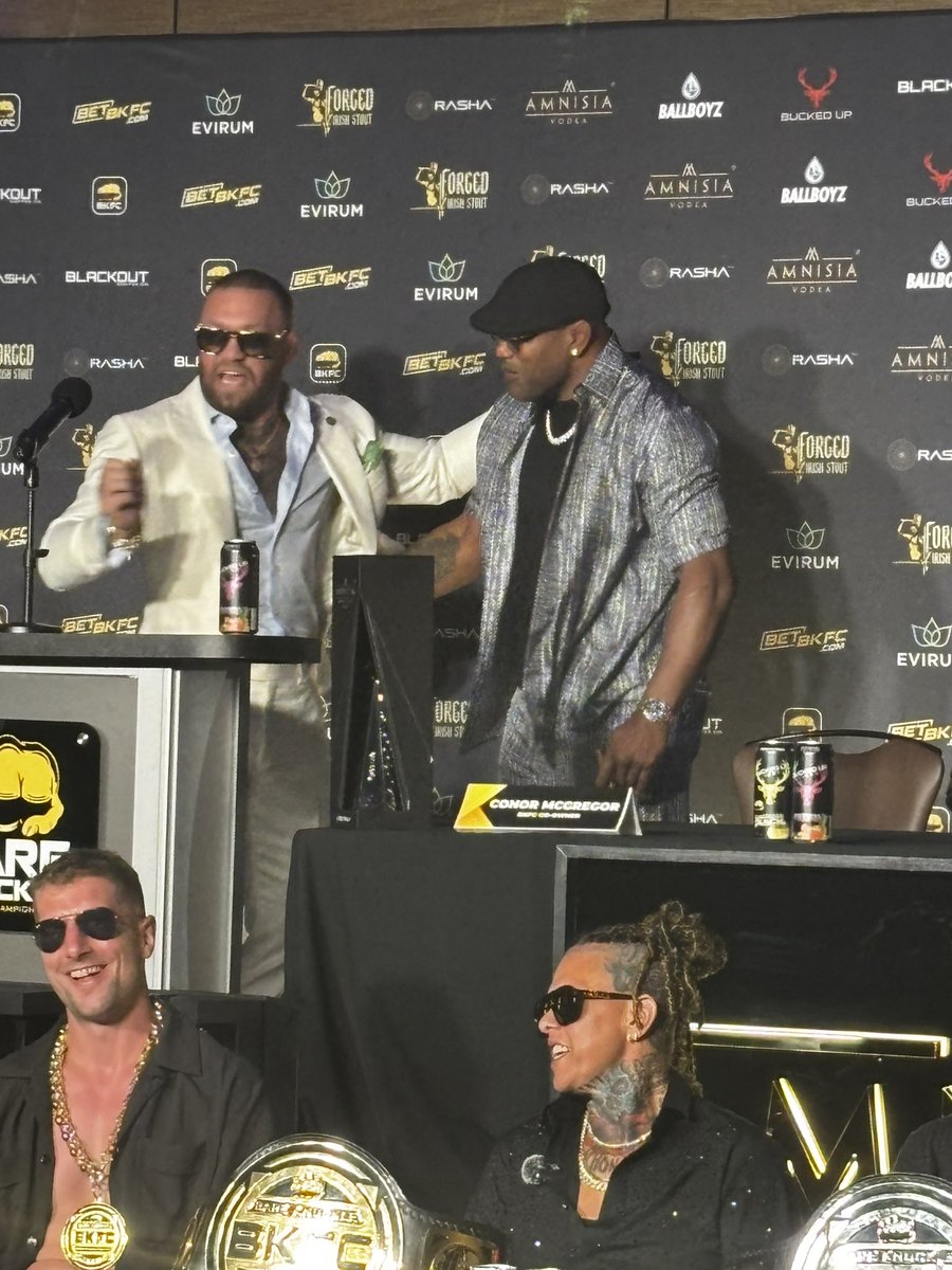 oscarswillis's tweet image. Conor McGregor announces Thiago Santos and Yoel Romero have signed with BKFC.