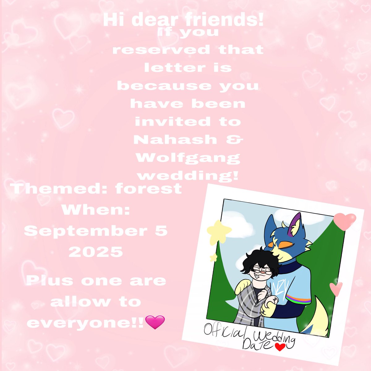 SerpentSketcher's tweet image. ✨ Official Weddind Date✨
To participate in this art collab its quite simple: you have to draw you with or without a plus one as you see fit :3
The deadline is September 1th