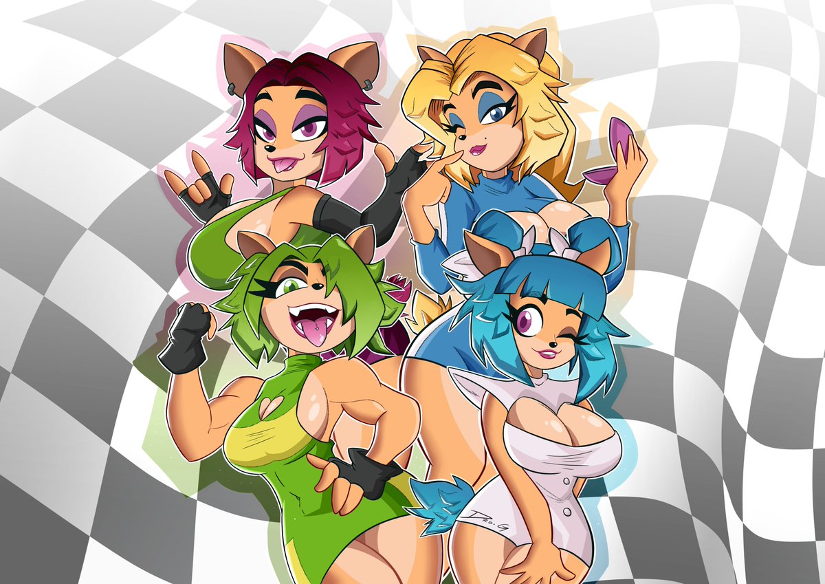 Trophy Girls🏆
💚💙💜🧡
Crash Team Racing🏁
#CrashBandicoot 
#CrashTeamRacing