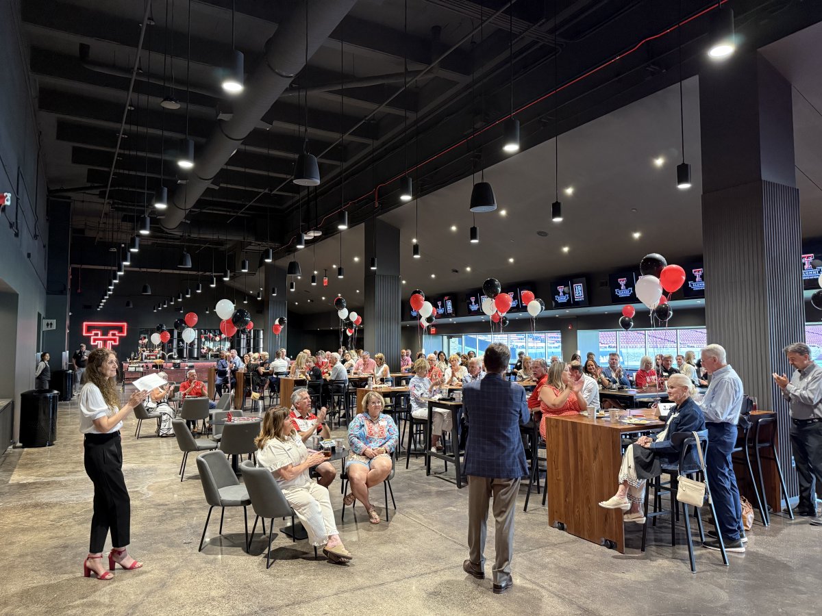 Lubbock members of the 1923 Society are enjoying a summer celebration in the beautiful South End Zone Field Club and getting a sneak peek of what the future holds for Texas Tech. #OneOfUs