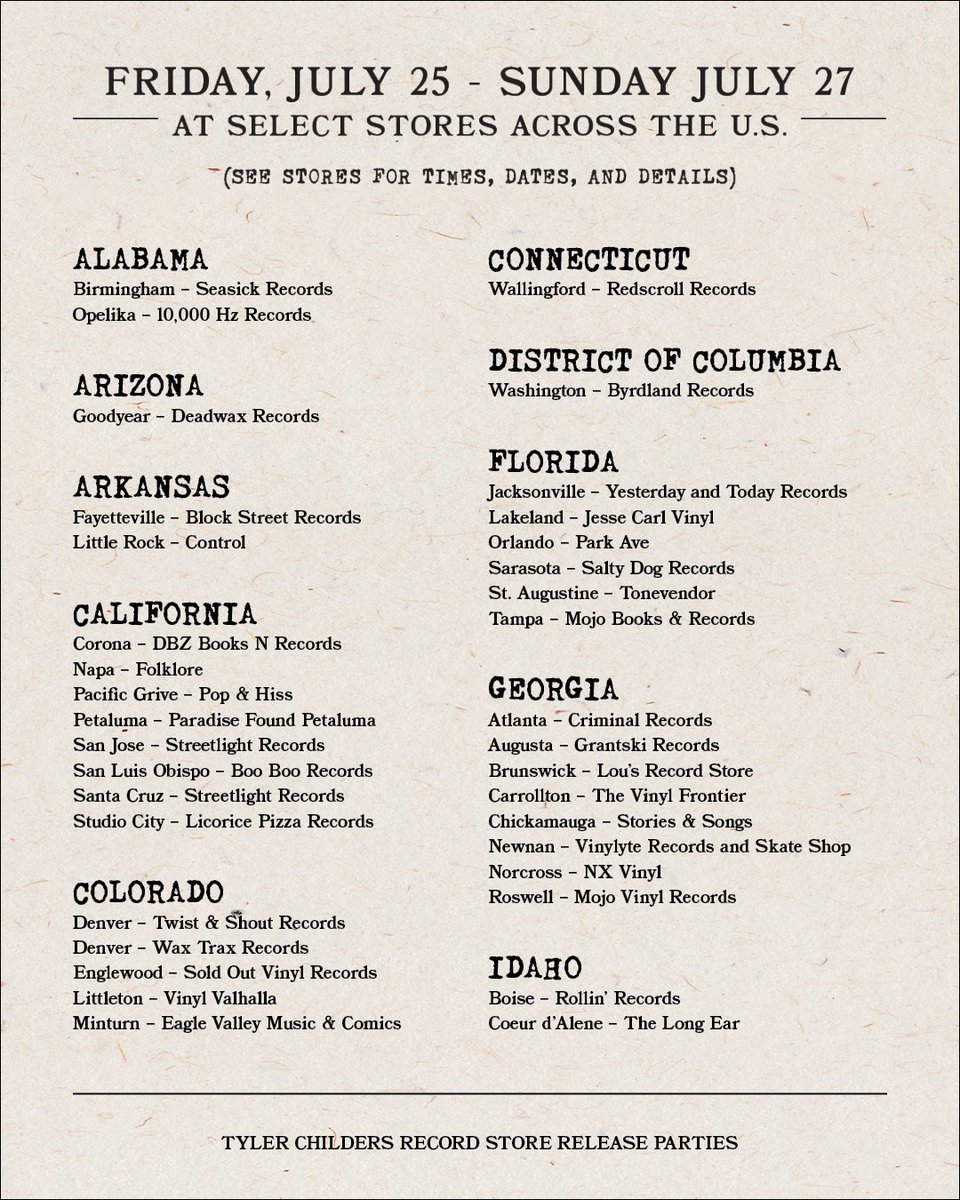 MellowMatts's tweet image. We’re super excited for the Tyler Childers release Snipe Hunter on  7/25! So excited we’re throwing a listening party! We have some sweet giveaways. We’ll drop the needle at 4 and have indie exclusive copies on vinyl and cd. Come hang with us on 7/25. 
#ListenToTylerChilders