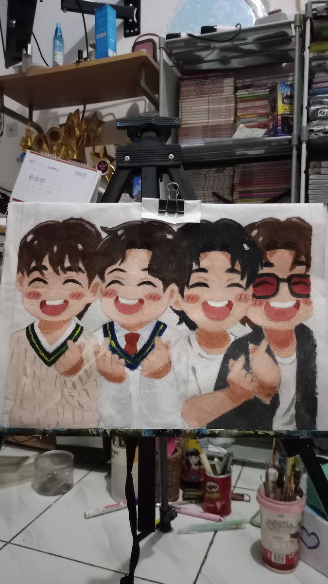 WidyLupTeuk's tweet image. Setelah berjuang tadi mlm. Bentar lagi beres tinggal di jait 😵😵😵

#art #panting #fanart #BTS #taehyung #JUNGKOOK #Noeulnuttarat #Bosschaikamon
