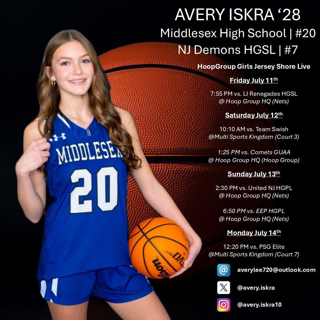 Avery Iskra (@averyiskra) on Twitter photo So excited to play again with my NJ Demons team! Here is our schedule for this weekend!
<a href="/StewLester2/">Stewart Lester</a> <a href="/Mai_EMS/">Coach Mai π</a> So excited to play again with my NJ Demons team! Here is our schedule for this weekend!
<a href="/StewLester2/">Stewart Lester</a> <a href="/Mai_EMS/">Coach Mai π</a>