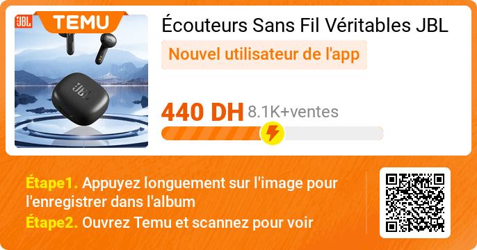 Écouteurs Sans Fil Véritables JBL WAVE FLEX Semi-Intra-auriculaires pour Musique et Appels avec Réduction de Bruit, Écouteurs de Sport de Haute Qualité, Écouteurs Confortables, Microphone Intégré
🎉 Offre exclusive [440 DH]
👉 lien de l'article: temu.to/k/eridms6r93l