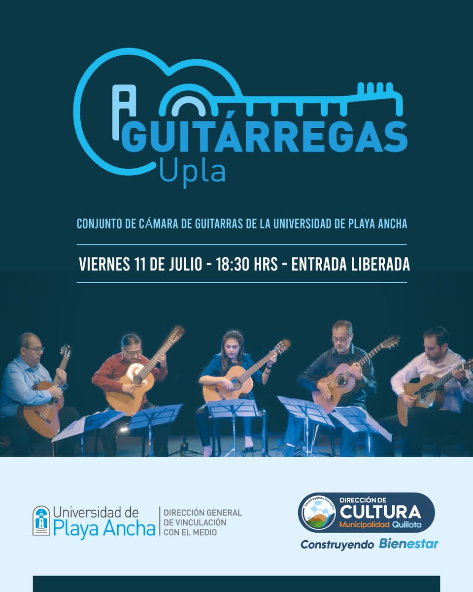 epi_centro_dig's tweet photo. 🎶 ¡Este viernes 11 de julio a las 18:30 hrs, no te pierdas el concierto de Guitárregas en Quillota! 🎸 La entrada es liberada en el Centro Cultural Leopoldo Silva. ¡Súmate a la cultura! Más detalles aquí: https://t.co/kReKDagCqG #guitarregasenquillota #músicadecámara https://t.co/wBNde7qYzG