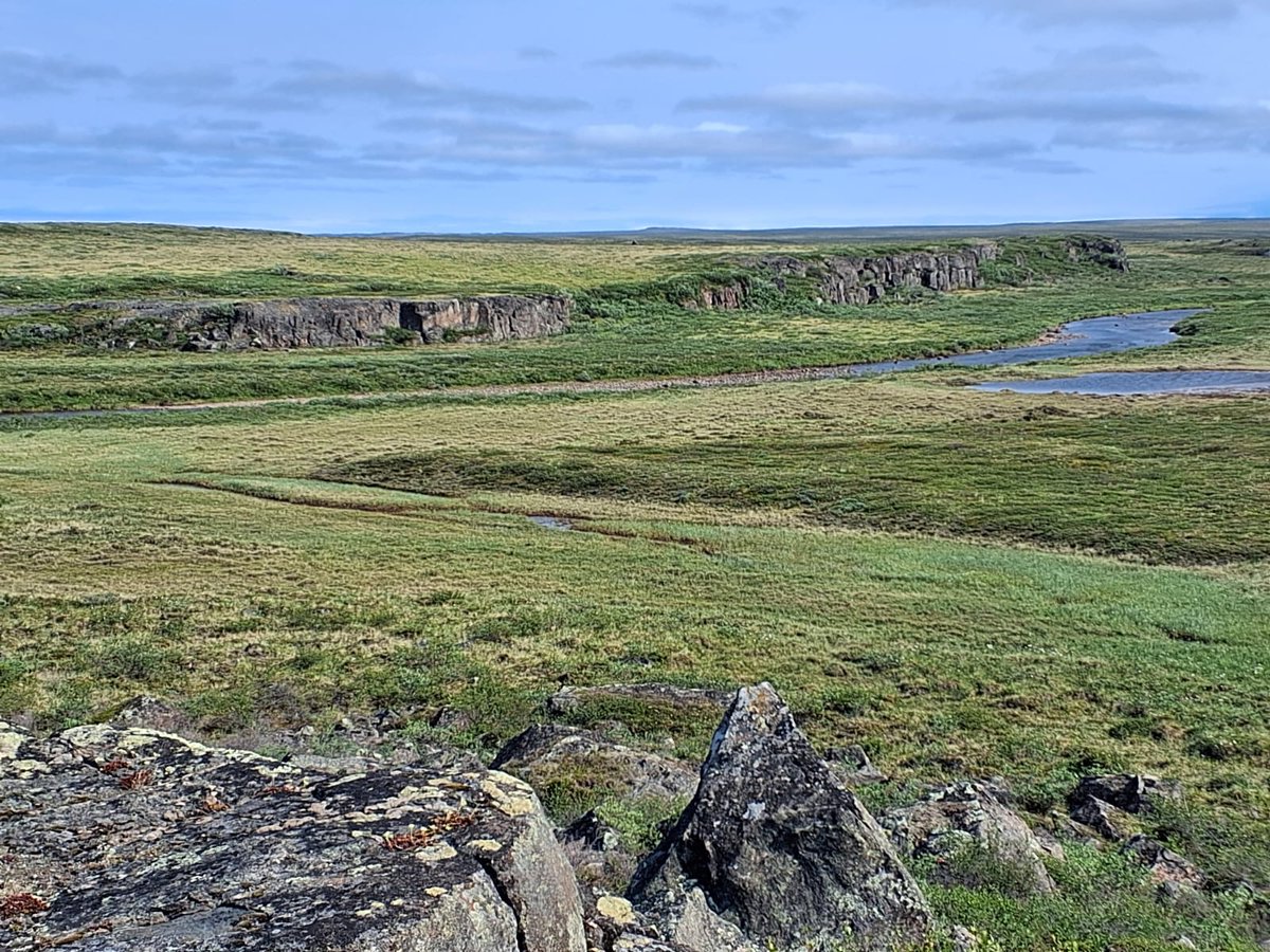 Coppermine River in Nunavut Canada. The so-called Tundra or Artic in Summer seems like a new planet with 30-60% Cu from the Proterozoic eon pulsing through it. <a href="/TundraCopper/">Tundra Copper</a>  for more.