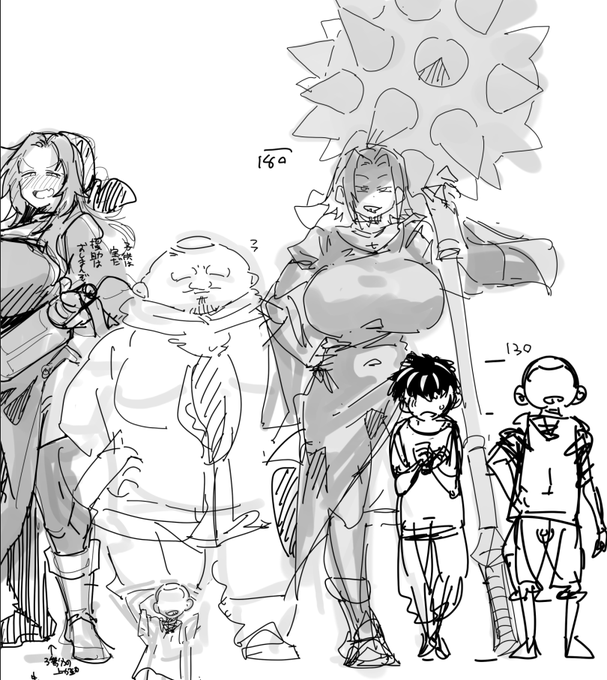 エルミナさんのキャラデ練習ついでに比較並べてた 