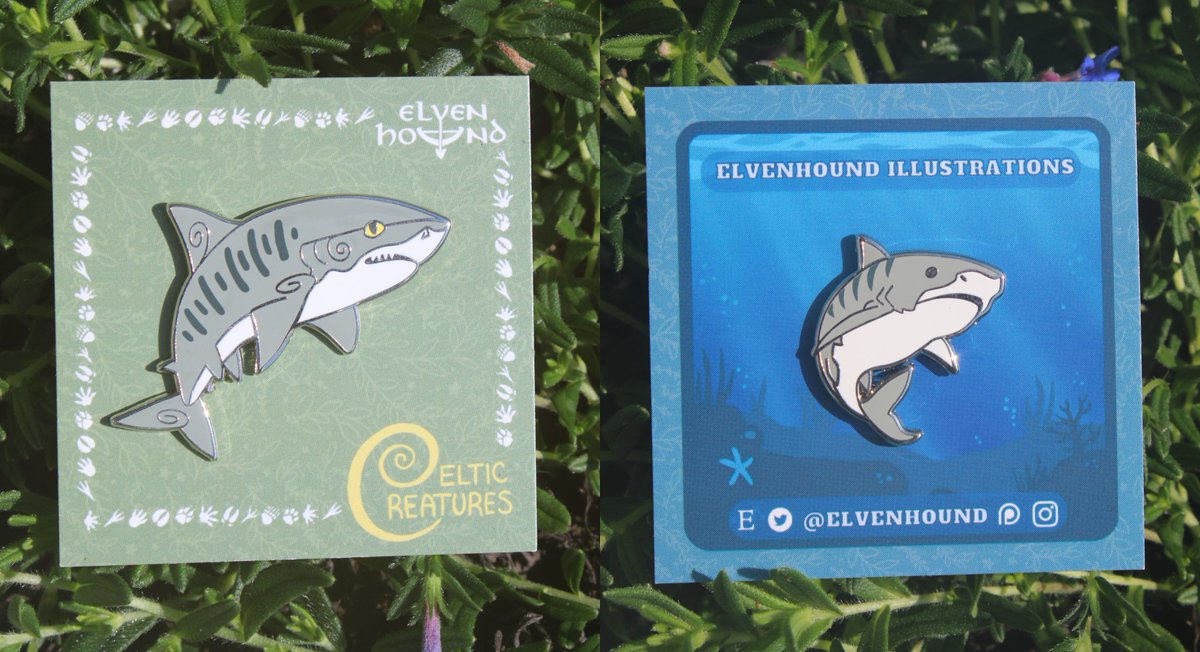 Our monthly pin club has restarted!  You can sign up for this month's Celtic &amp; Mini Shark pins over at: patreon.com/c/Elvenhound