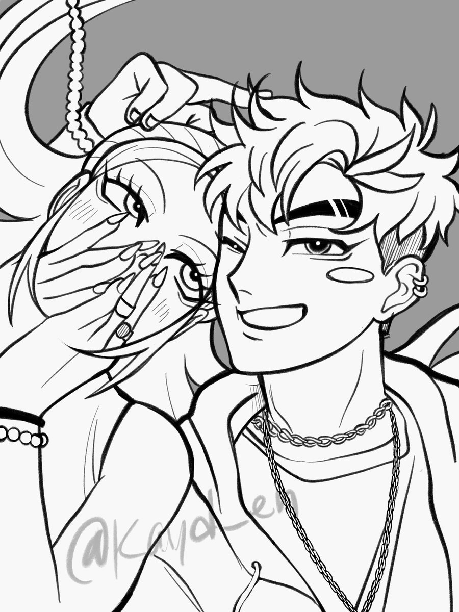 Kayd_en's tweet image. little #thanmina wip 😛😛😛 im not sure if ill finish this but i just felt like drawing them