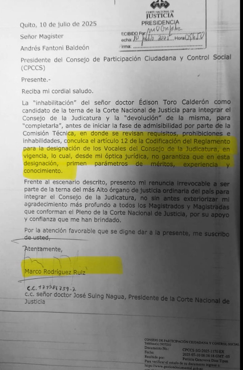 Uuuuy le dio culillo. Bonito era todo cuando le aseguraron (mintiéndole) que sería el próximo Presidente del <a href="/CJudicaturaEc/">Consejo de la Judicatura</a> . Quédese! Sométase al escrutinio público, a las impugnaciones, a ver qué sale!