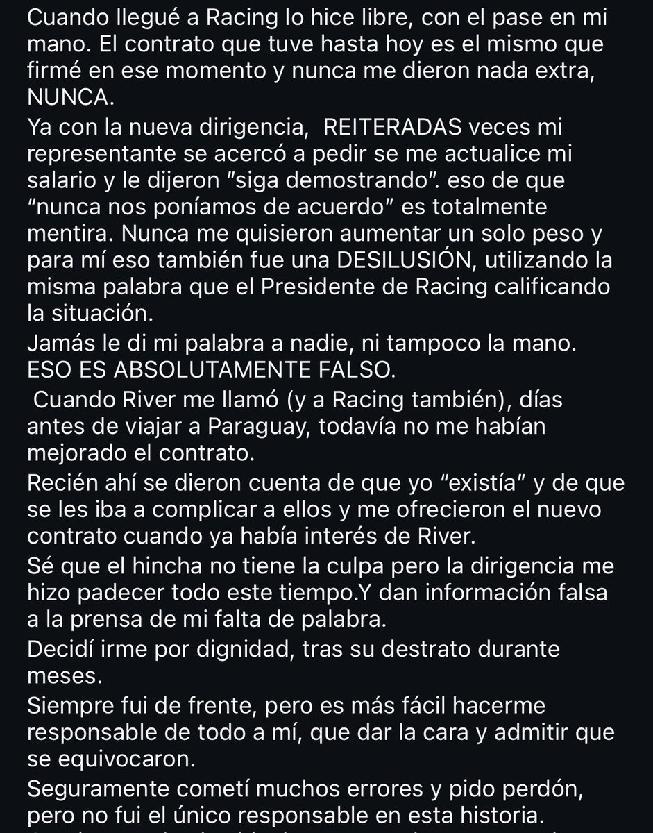 GuillePisapia's tweet photo. Bombazo: Maxi Salas destrozó a la dirigencia de @RacingClub tras su polémica y controvertida salida a @RiverPlate https://t.co/1GtRXuEOoX