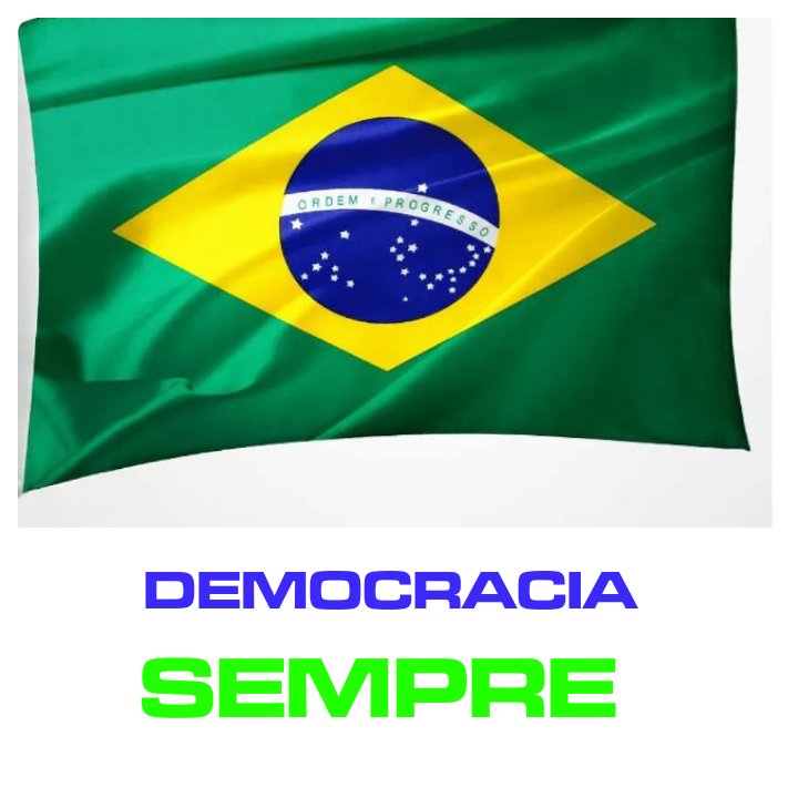 BRASIL SOBERANO

TODOS E TODAS PELO BRASIL  E CONTRA O FASCISMO

ESTAMOS COM LULA

SEM ANISTIA PARA GOLPISTAS 

BOLSONAROS NA CADEIA.