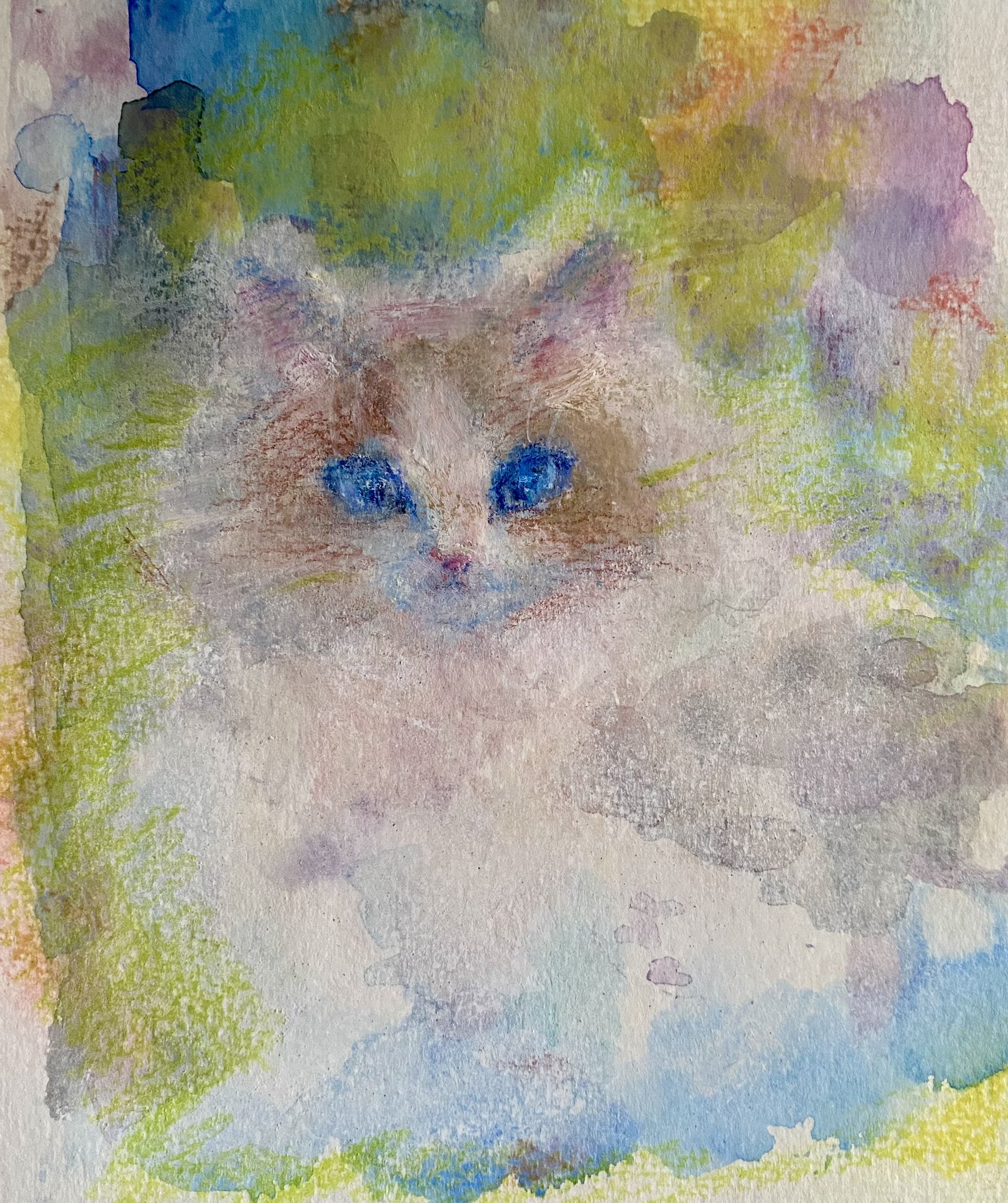 Sweet baby  色鉛筆画 水彩画 K.kawano on X: 