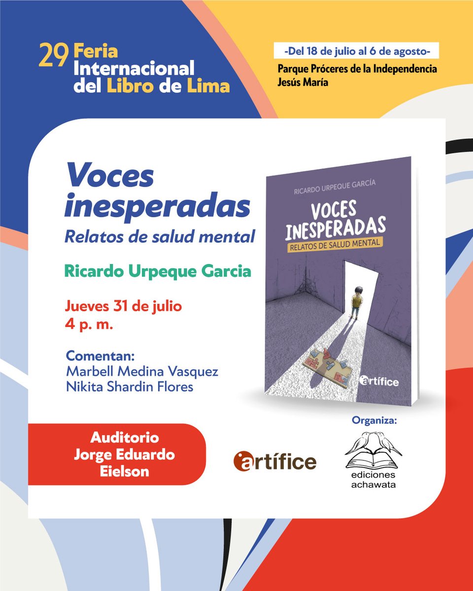 👩‍👦‍👦 Una mirada literaria y social a la salud mental de los niños. “Voces inesperadas”, de nuestro autor Ricardo Urpeque, reúne siete cuentos que enseñan y concientizan sobre la diversidad, la seguridad y la solidaridad entre los más pequeños.

#NovedadEditorial #CuentosInfantiles