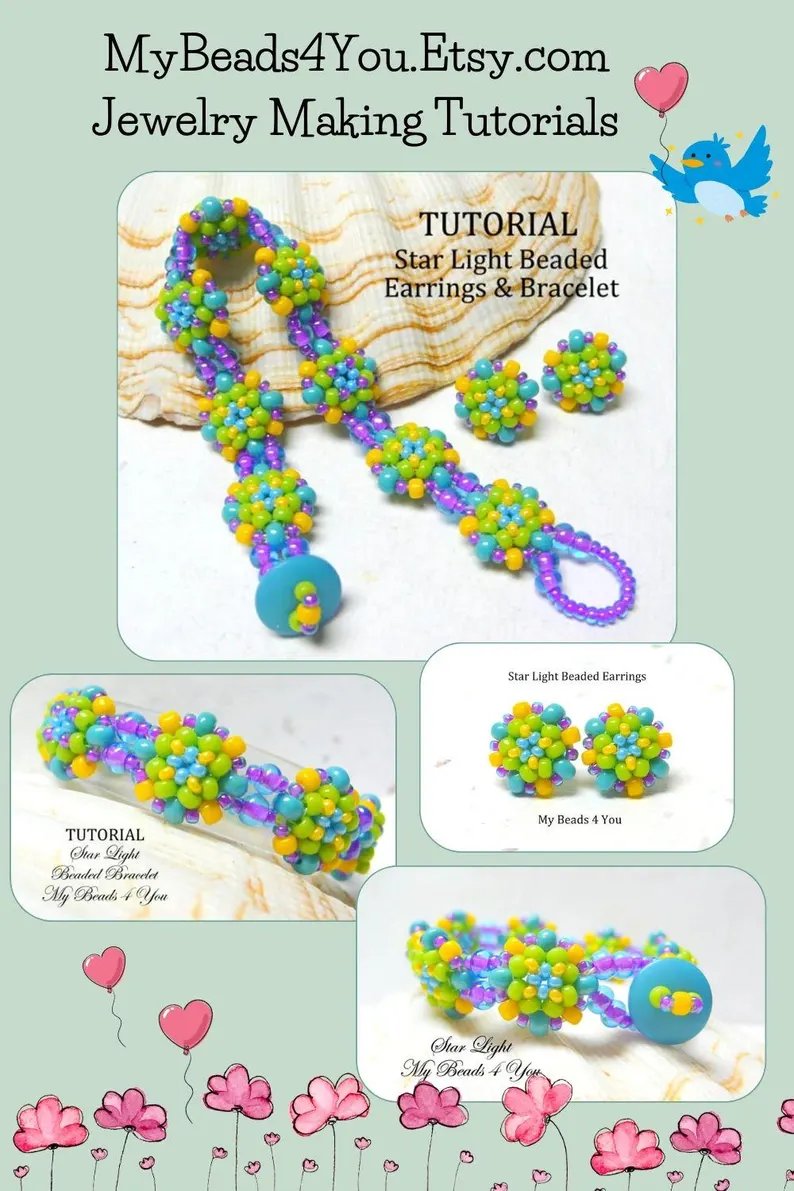 Create your own earrings and bracelet
Tutorial includes how to make beaded beads 🥳 #smilett23 #crafts #jewelrymaking #Etsyshop #Etsycrafts #etsylove #diyjewelry #DIYgift #seedbeadtutorial #beading #Beadingtutorial #fabfinds #epiconetsy #craftbizparty 
mybeads4you.etsy.com/listing/121192…