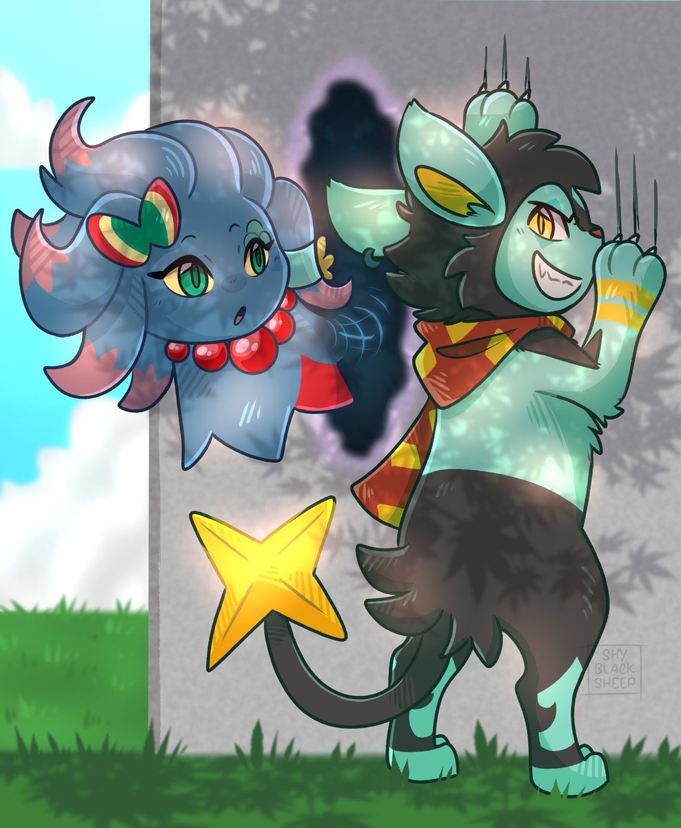 shyblacksheep's tweet image. [AF] Revenge #6 for:
@ASan10r 
Team Shadowlight~!!
Really adore the designs for these two! And had to draw yet another Luxio, heh! 😄