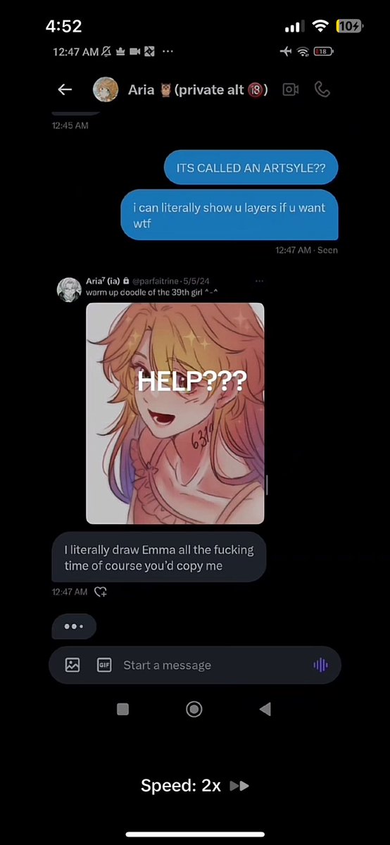 Norman_EmmaTPN's tweet photo. DRAMA 🚨 ‼️ #tpn #thepromisedneverland #noremma 

The popular artist @parfaitrine seemingly ATTACKED a small artist by the name of @caith_clouds. The tweets have now been deleted likely due to threats from Aria. https://t.co/u4YX2vmPvr