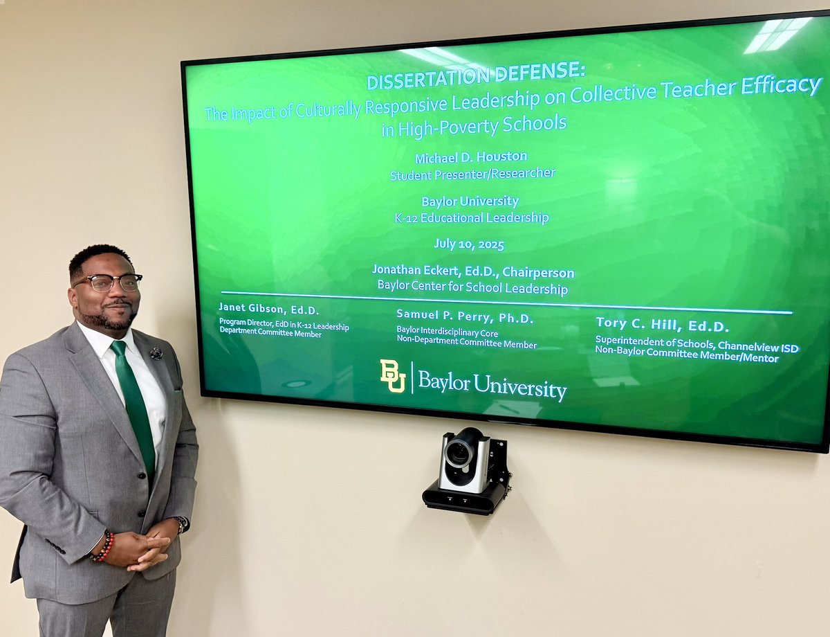 I’m excited to announce that I successfully defended my doctoral dissertation today <a href="/BaylorSOE/">Baylor School of Ed</a>. Thank you Lord! It feels really good to achieve this milestone and I truly appreciate all the support and encouragement I’ve received long this journey!  #BaylorLEADs #Cohort5