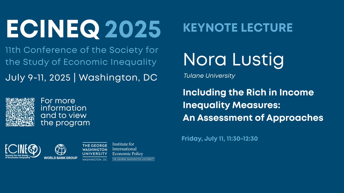 World Bank Poverty (@wbg_poverty) on Twitter photo Samuel Z. Stone Professor of Latam Econ <a href="/Tulane/">Tulane University</a> & Dir @CEQInstitute <a href="/noralustig/">Nora Lustig</a> will deliver the final keynote address of the 11th <a href="/ecineq/">Ecineq</a> conference co-hosted by <a href="/WorldBank/">World Bank</a> & <a href="/GWtweets/">GW University</a>. Watch here on July 11, 11:30-12:30 PM ET: wrld.bg/psRt50WlRYm Samuel Z. Stone Professor of Latam Econ <a href="/Tulane/">Tulane University</a> & Dir @CEQInstitute <a href="/noralustig/">Nora Lustig</a> will deliver the final keynote address of the 11th <a href="/ecineq/">Ecineq</a> conference co-hosted by <a href="/WorldBank/">World Bank</a> & <a href="/GWtweets/">GW University</a>. Watch here on July 11, 11:30-12:30 PM ET: wrld.bg/psRt50WlRYm
