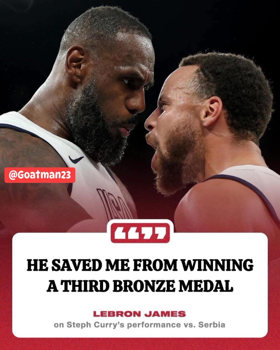 Goatmanx23's tweet image. I've got to give LeBron credit for being honest; without Curry's heroics, he would've been looking at three bronze medals today 💯💯