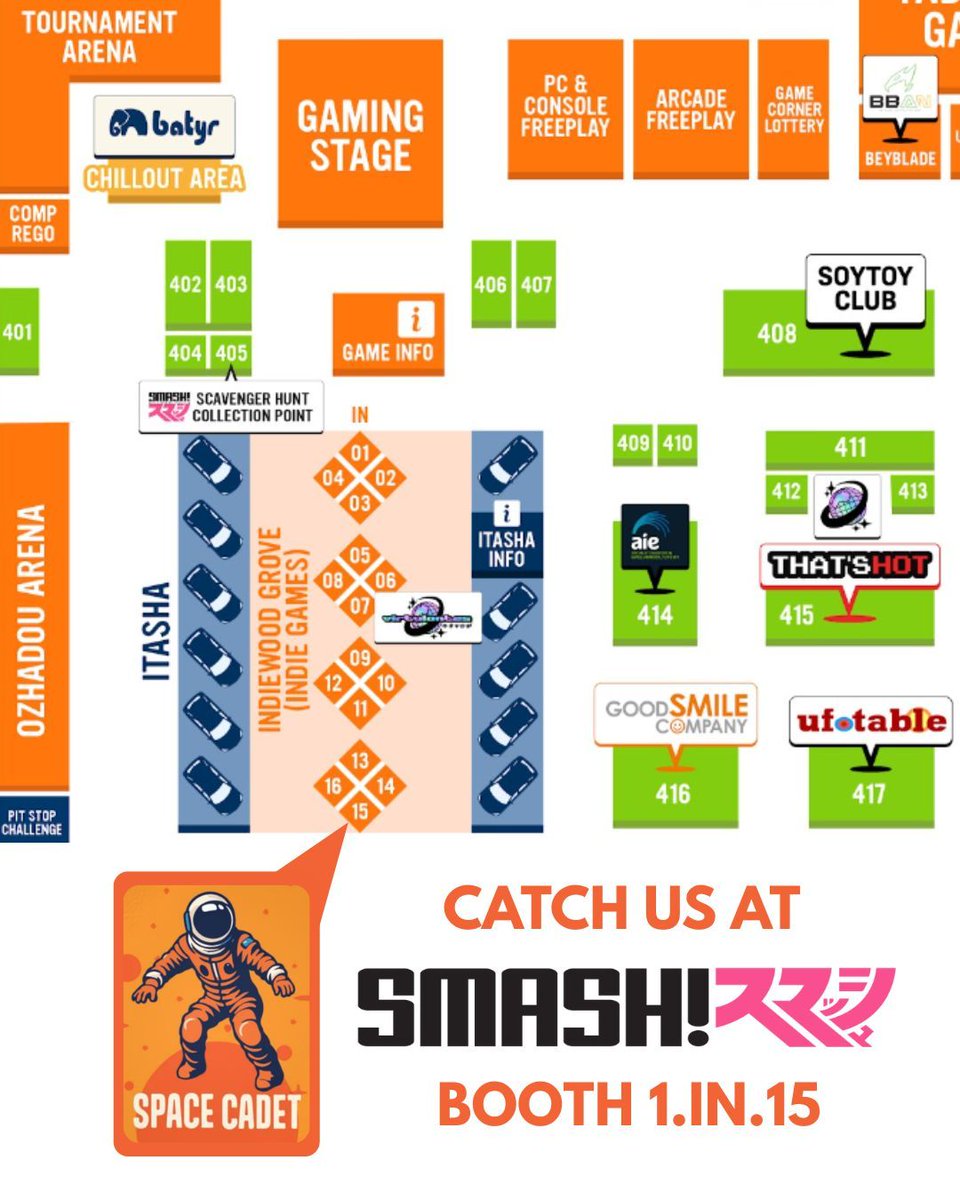 Catch us at SMASH! this weekend!
Drop by our booth at 1.IN.15 at indiewood groove and play EVORogue on both days Saturday and Sunday. 🤩

We also have a special surprise game demo for you to check out. 🎮

Spark your gaming passion by giving us some feedback