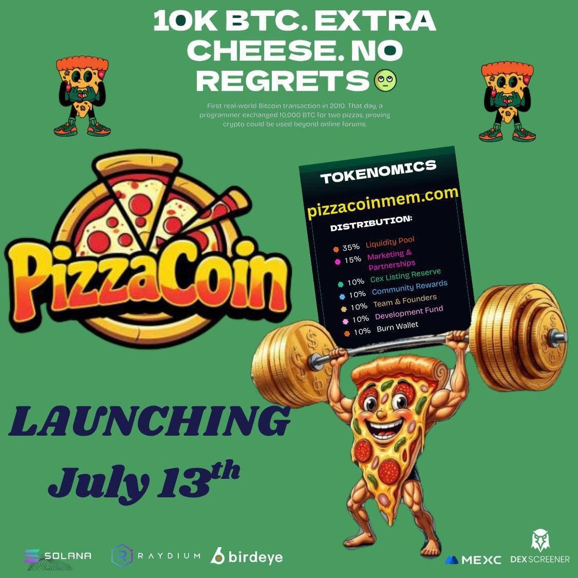 AlcoholiCrypto's tweet image. 🍕🚀 It Started with Pizza... Now It’s $PZC Time! 🚀🍕
Born from the moment 10,000 BTC bought pizza — $PZC delivers memes, rewards, and pure community energy.
🔥 No dev wallets, no VC games
🔥 Just pizza, memes, and good times
🔥 Early airdrops & non-stop surprises
🎁 Grab…