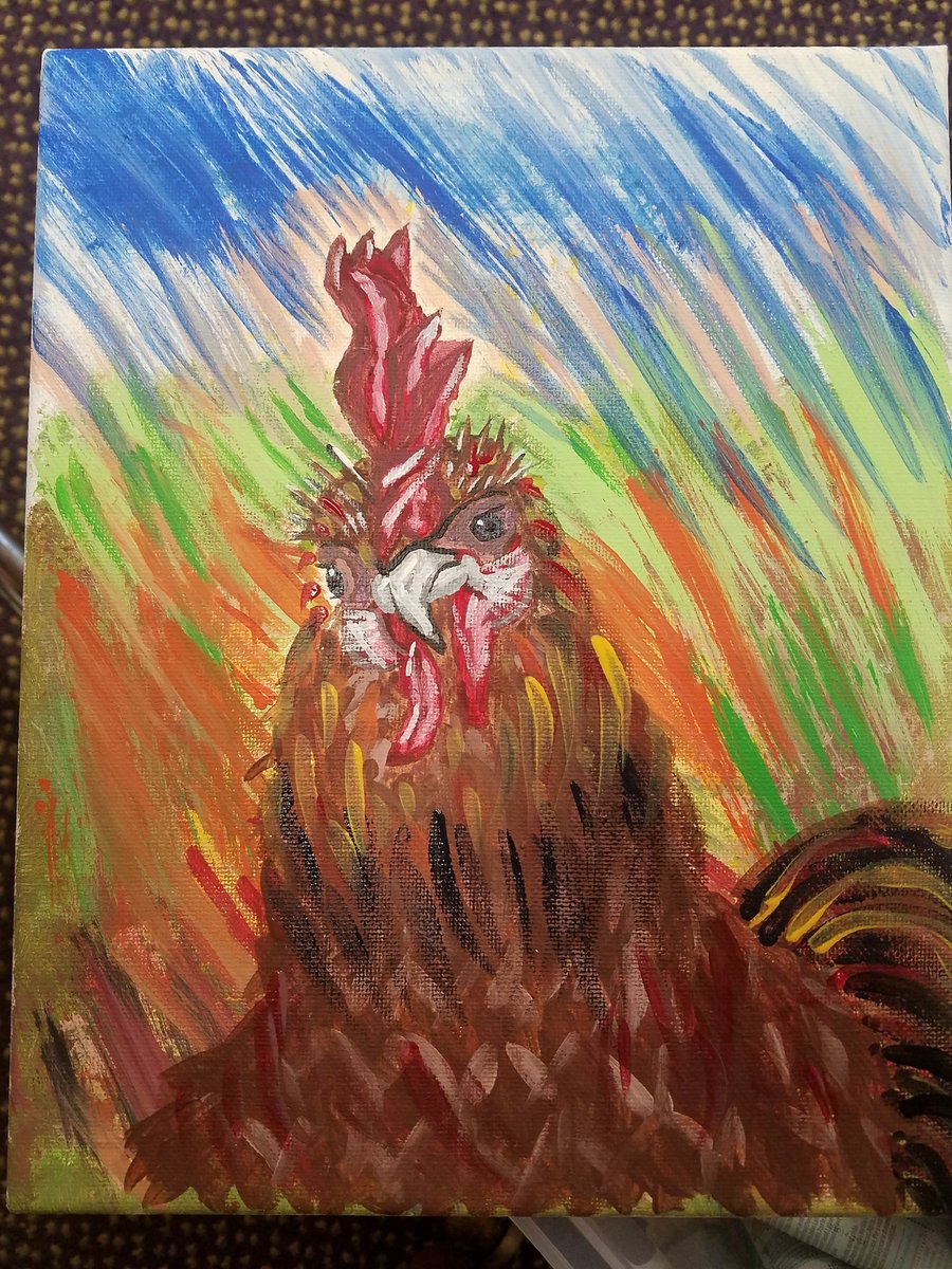 simplicityis123's tweet image. #rooster #funnyanimals #funnyfaces #painting
