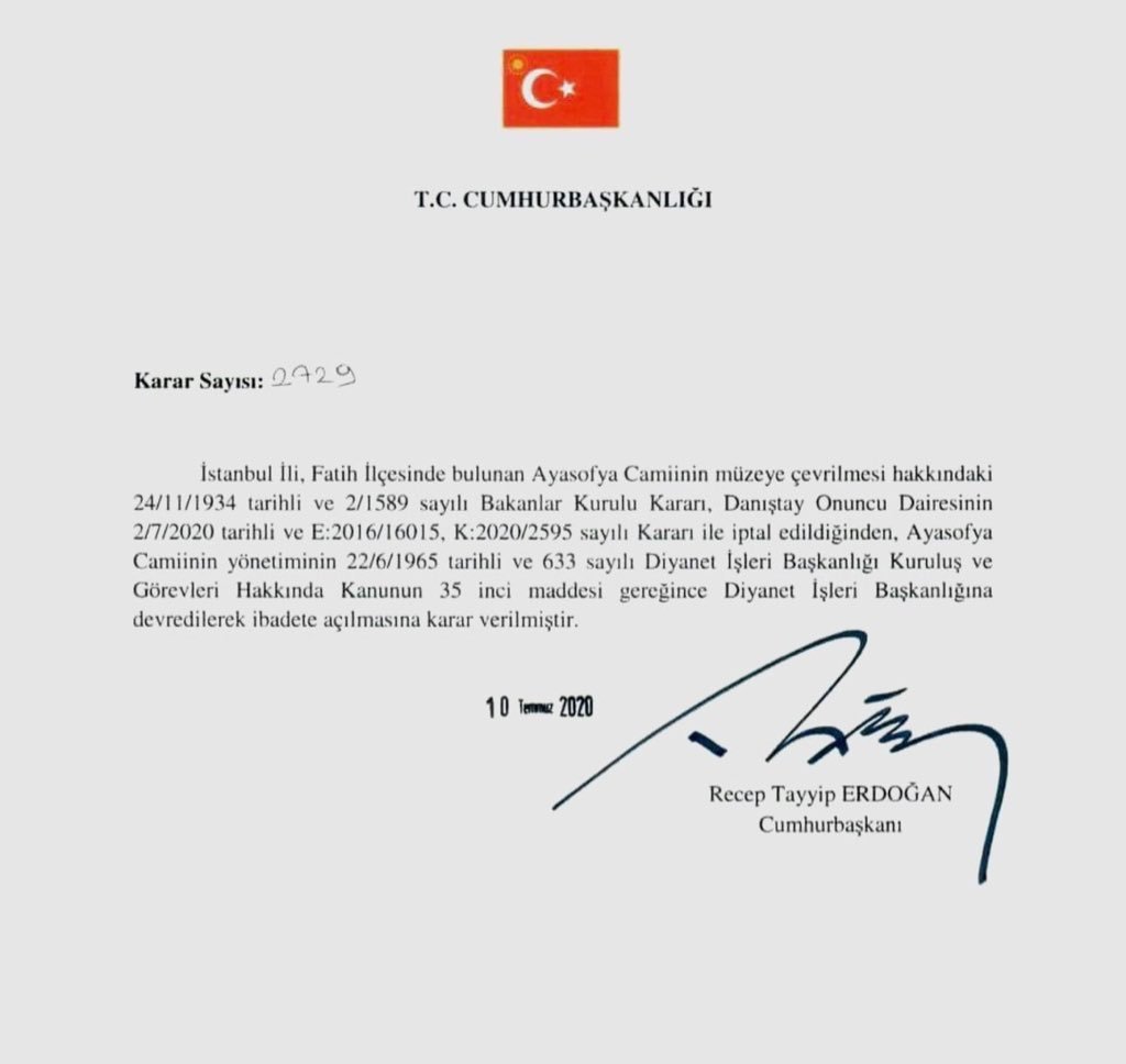 Sebilürreşad (@sebilurresad_d) on Twitter photo 1934'te Zincire vurulan Ayasofya'nın İbadete açılmasına dair İLK YAZI Sebilürreşad dergisinde Eşref Edip Beyin samimi kalemiyle gündem olmuştu.
86 Yıl sonra Zincirleri kıran karara imza atarak Fethin sembolünü ezan sesiyle buluşturan Cumhurbaşkanımız <a href="/RTErdogan/">Recep Tayyip Erdoğan</a> 'a şükranla... 1934'te Zincire vurulan Ayasofya'nın İbadete açılmasına dair İLK YAZI Sebilürreşad dergisinde Eşref Edip Beyin samimi kalemiyle gündem olmuştu.
86 Yıl sonra Zincirleri kıran karara imza atarak Fethin sembolünü ezan sesiyle buluşturan Cumhurbaşkanımız <a href="/RTErdogan/">Recep Tayyip Erdoğan</a> 'a şükranla...