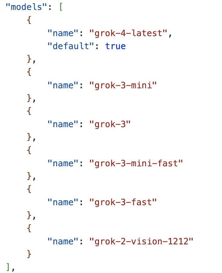 selfdrivenF's tweet image. selfdriven.network AI Interface models config updated for grok-4. ✅