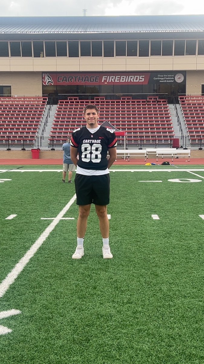 Cole33knight's tweet photo. Huge thank you to @CarthageFB  and to @Coachdavis3090 for the awesome opportunity to experience Carthage College and see the campus for Jr day! #FIRE https://t.co/d4Fu722paS