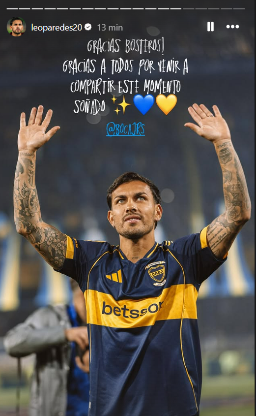 👏El agradecimiento de LEANDRO PAREDES al PUEBLO BOSTERO.💙💛💙