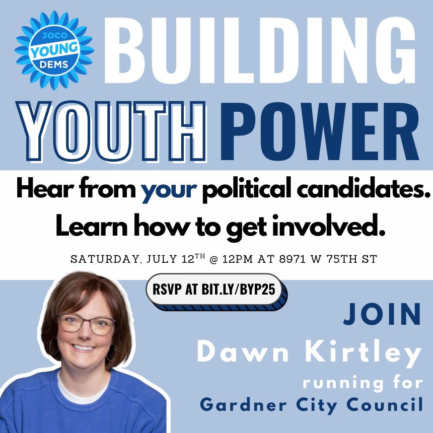 JoCoYoungDems's tweet photo. #jocoks #youngdems #election25 #localgovernment #kansasdems #youthpower https://t.co/SwsZgkNgaL